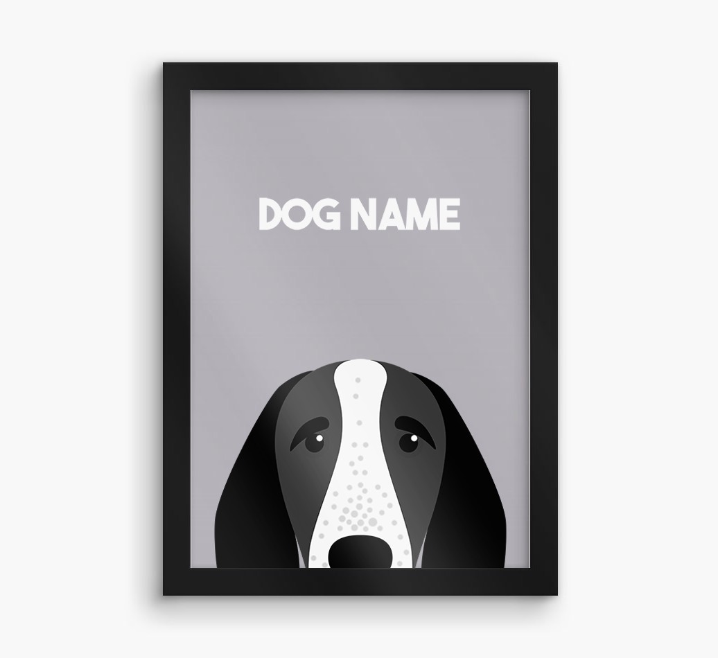 Peeking Dog: Personalised {breedFullName} Framed Print