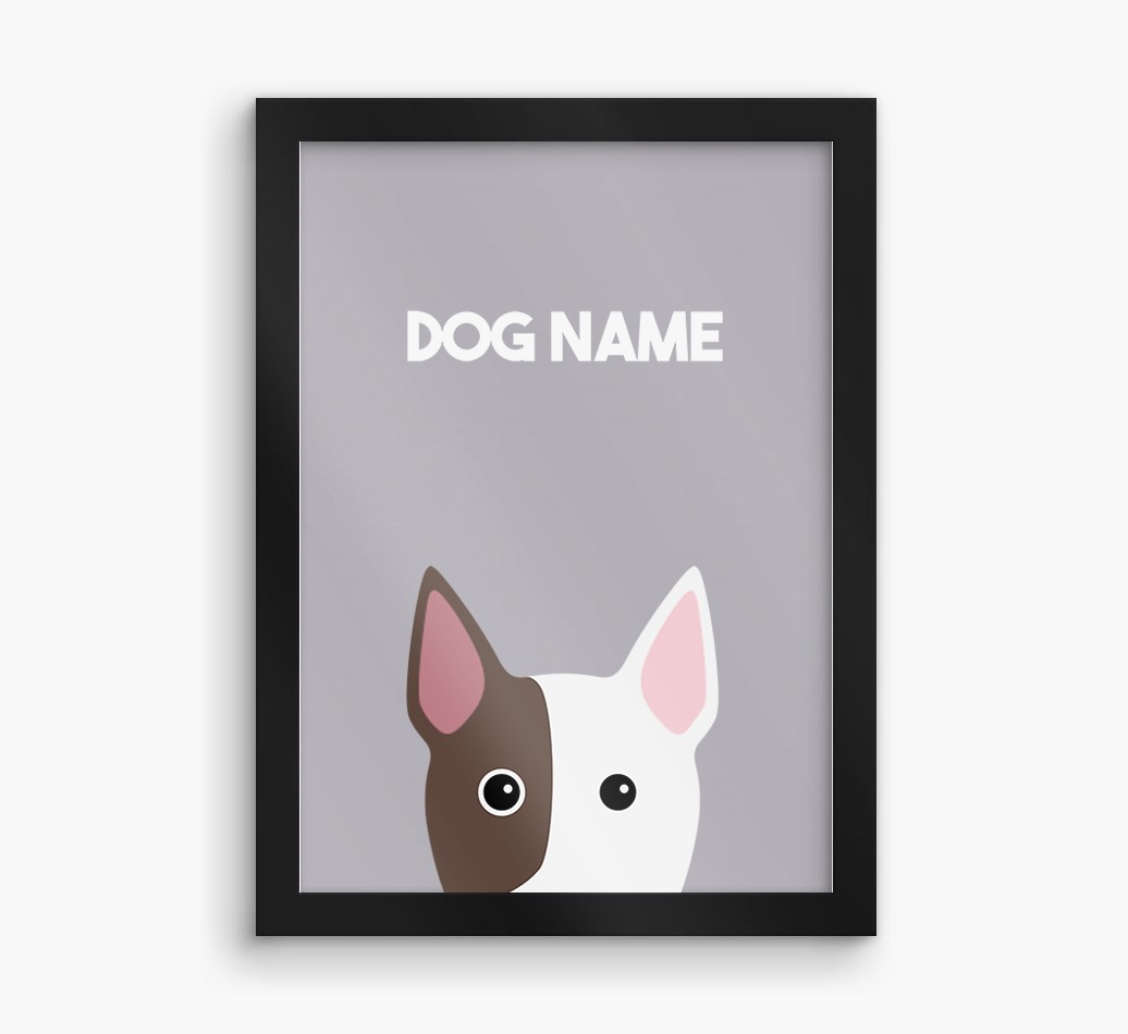Peeking Dog: Personalised {breedFullName} Framed Print