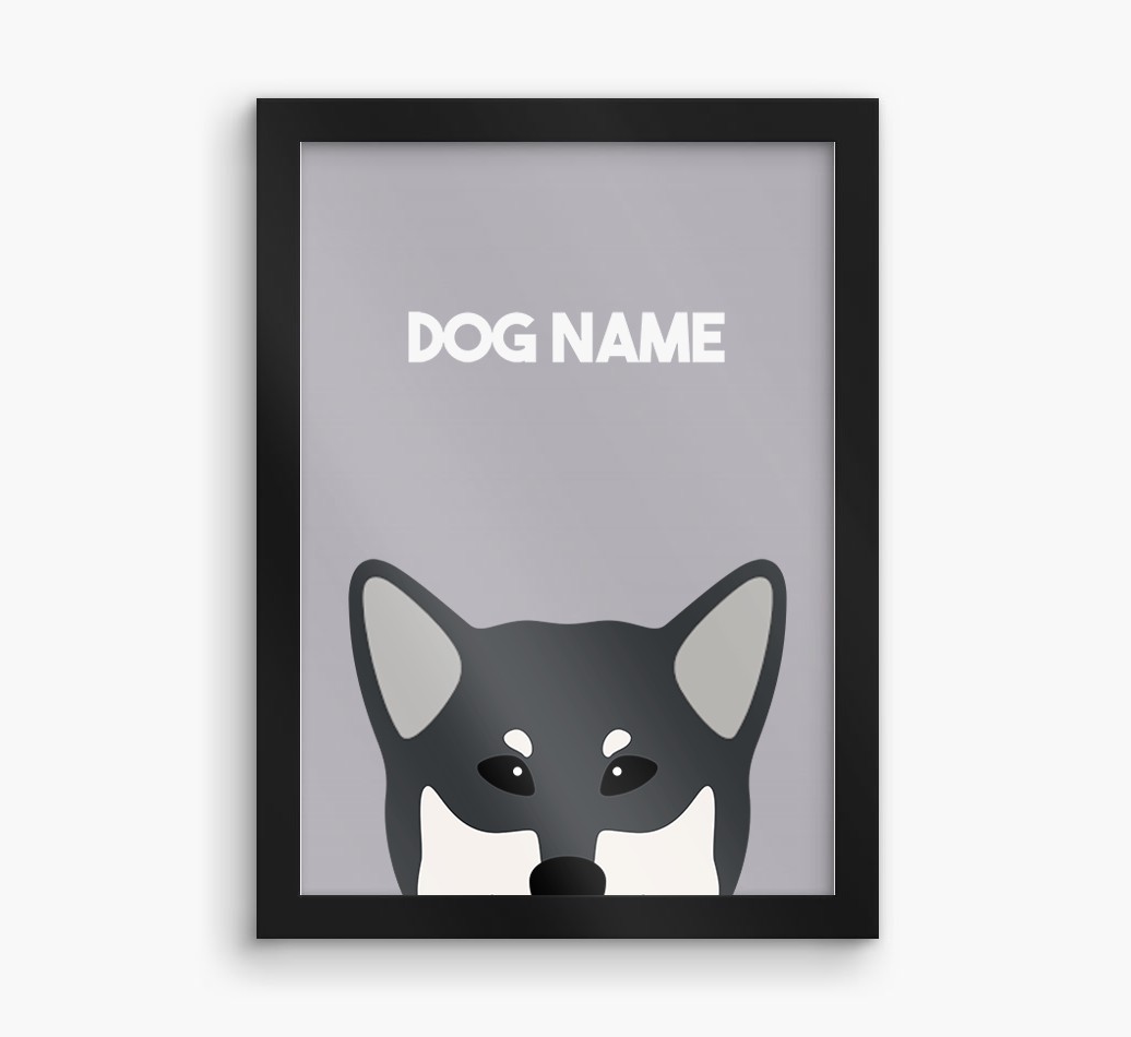 Peeking Dog: Personalised {breedFullName} Framed Print