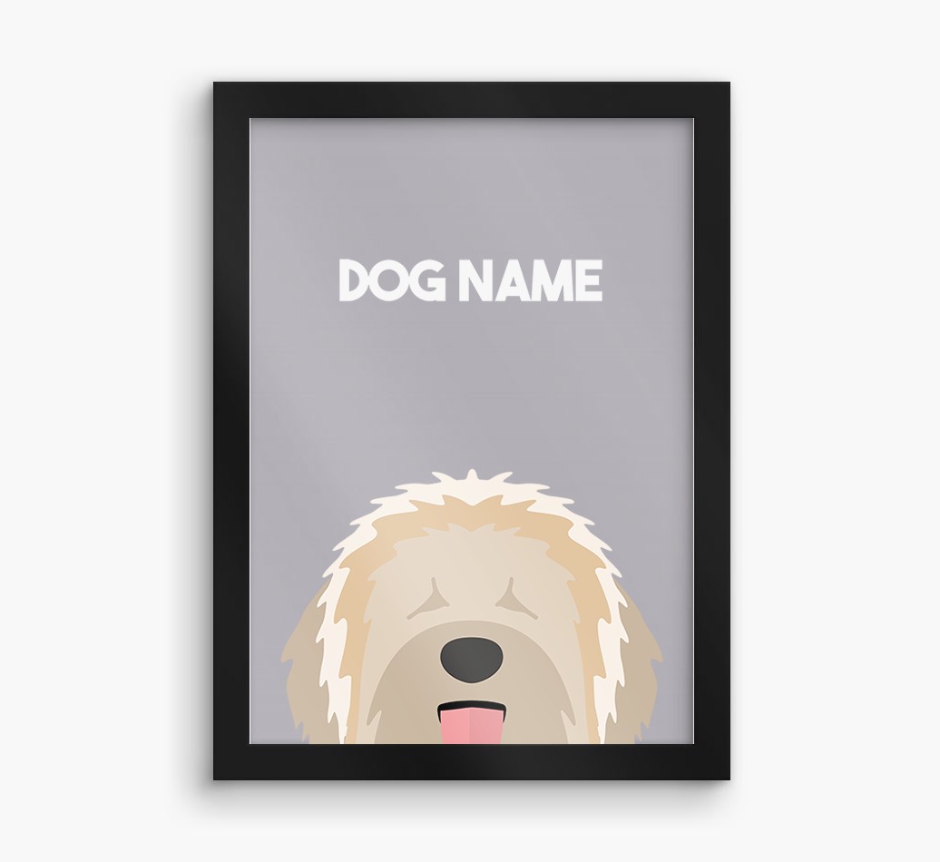 Peeking Dog: Personalised {breedFullName} Framed Print