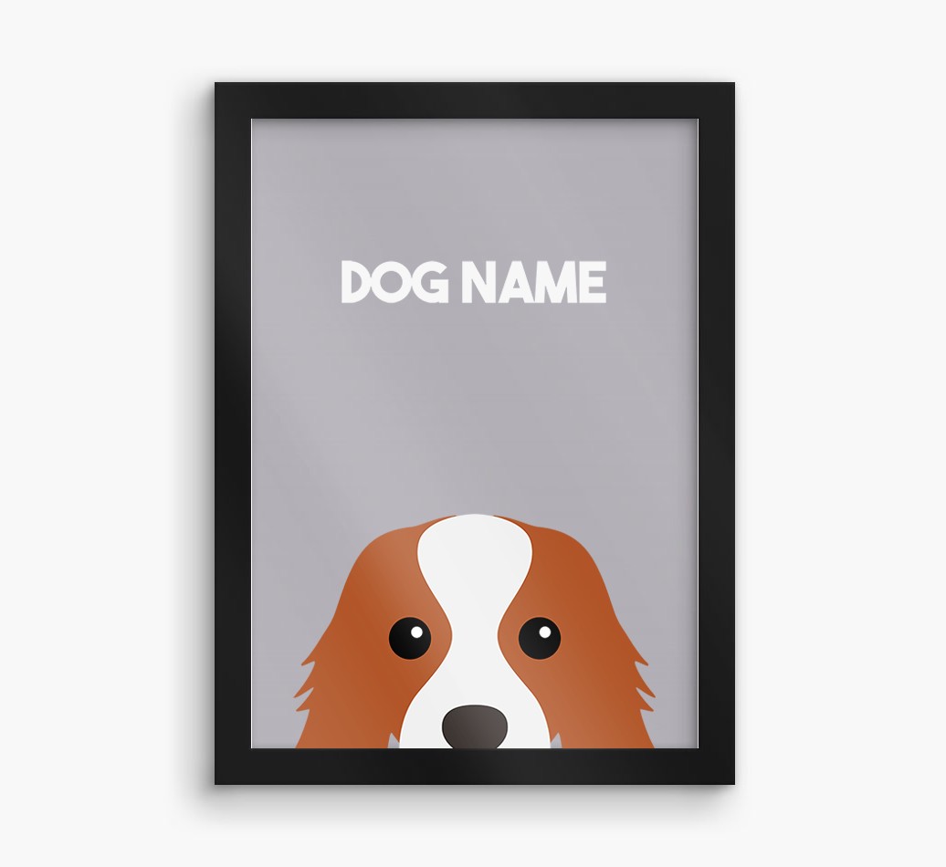 Peeking Dog: Personalised {breedFullName} Framed Print