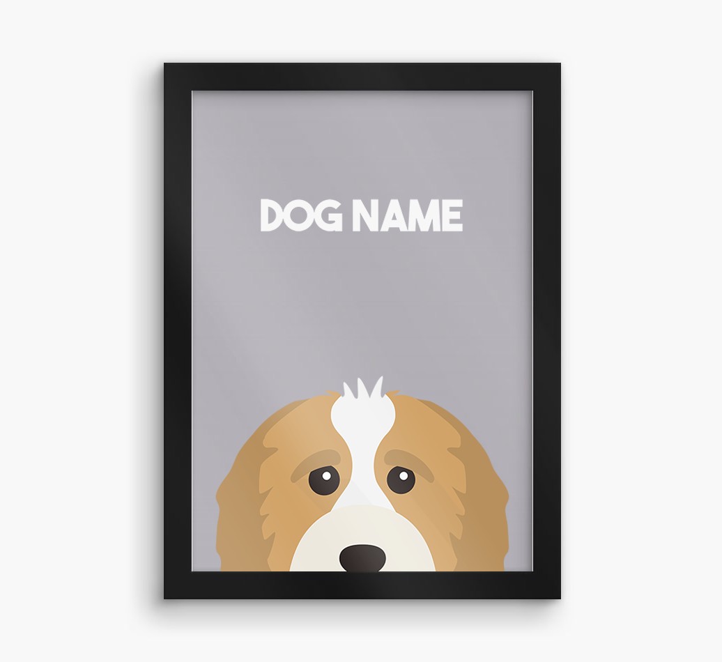 Peeking Dog: Personalised {breedFullName} Framed Print