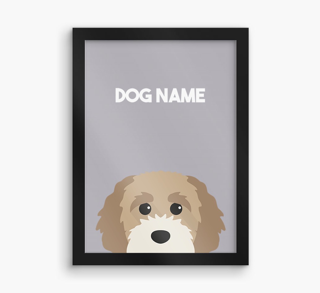 Peeking Dog: Personalised {breedFullName} Framed Print