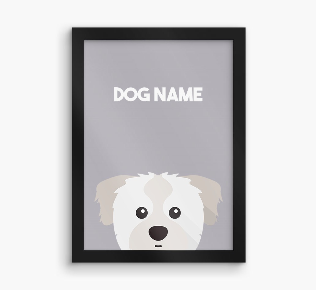 Peeking Dog: Personalised {breedFullName} Framed Print