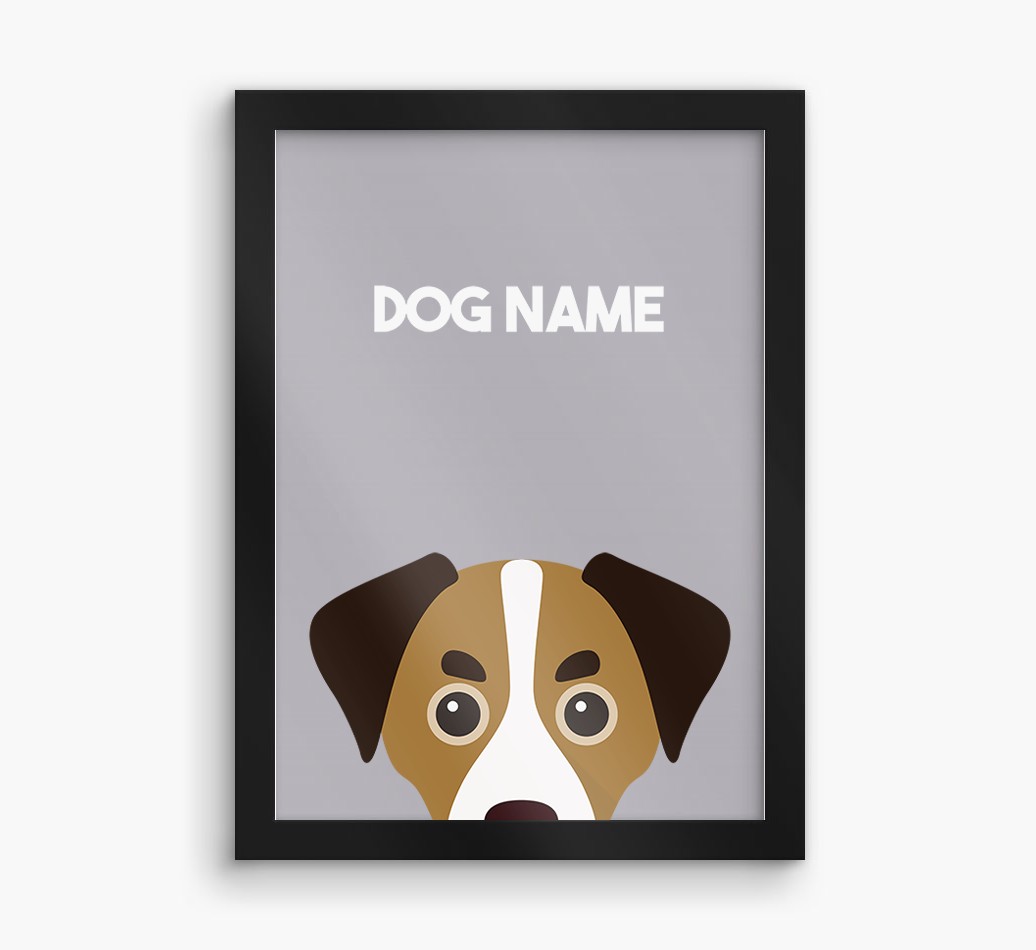 Peeking Dog: Personalised {breedFullName} Framed Print