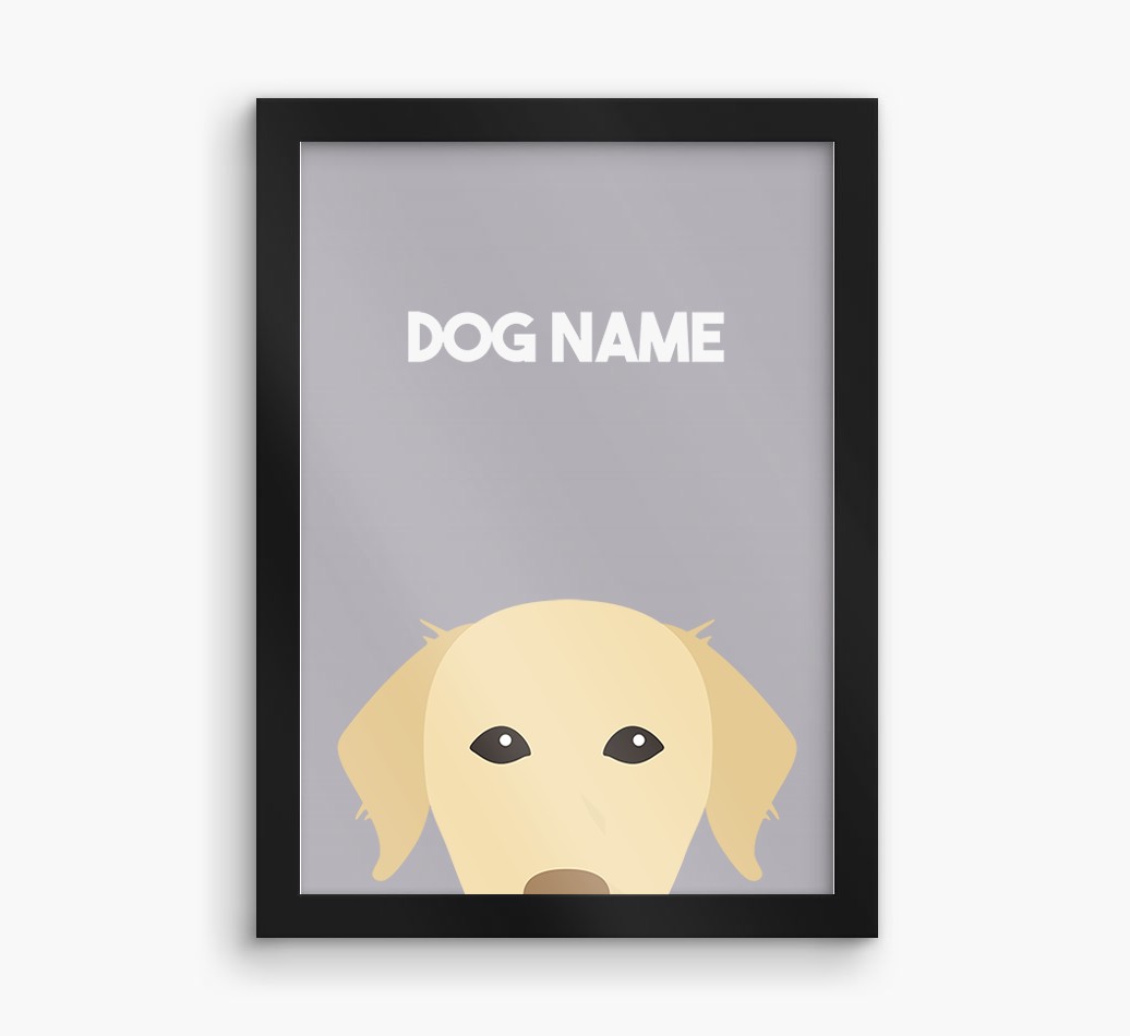 Peeking Dog: Personalised {breedFullName} Framed Print