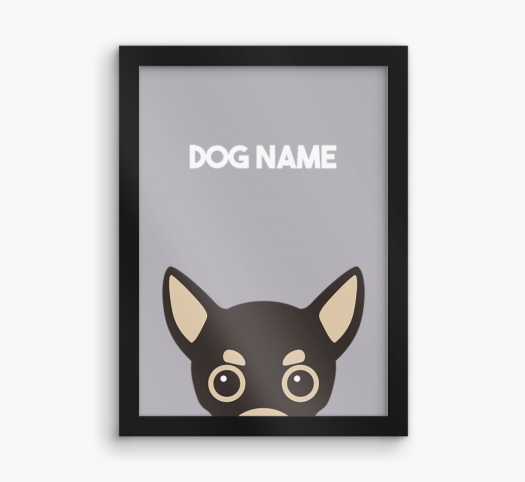 Peeking Dog: Personalised {breedFullName} Framed Print