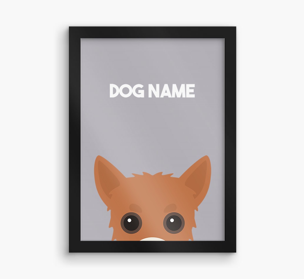 Peeking Dog: Personalised {breedFullName} Framed Print