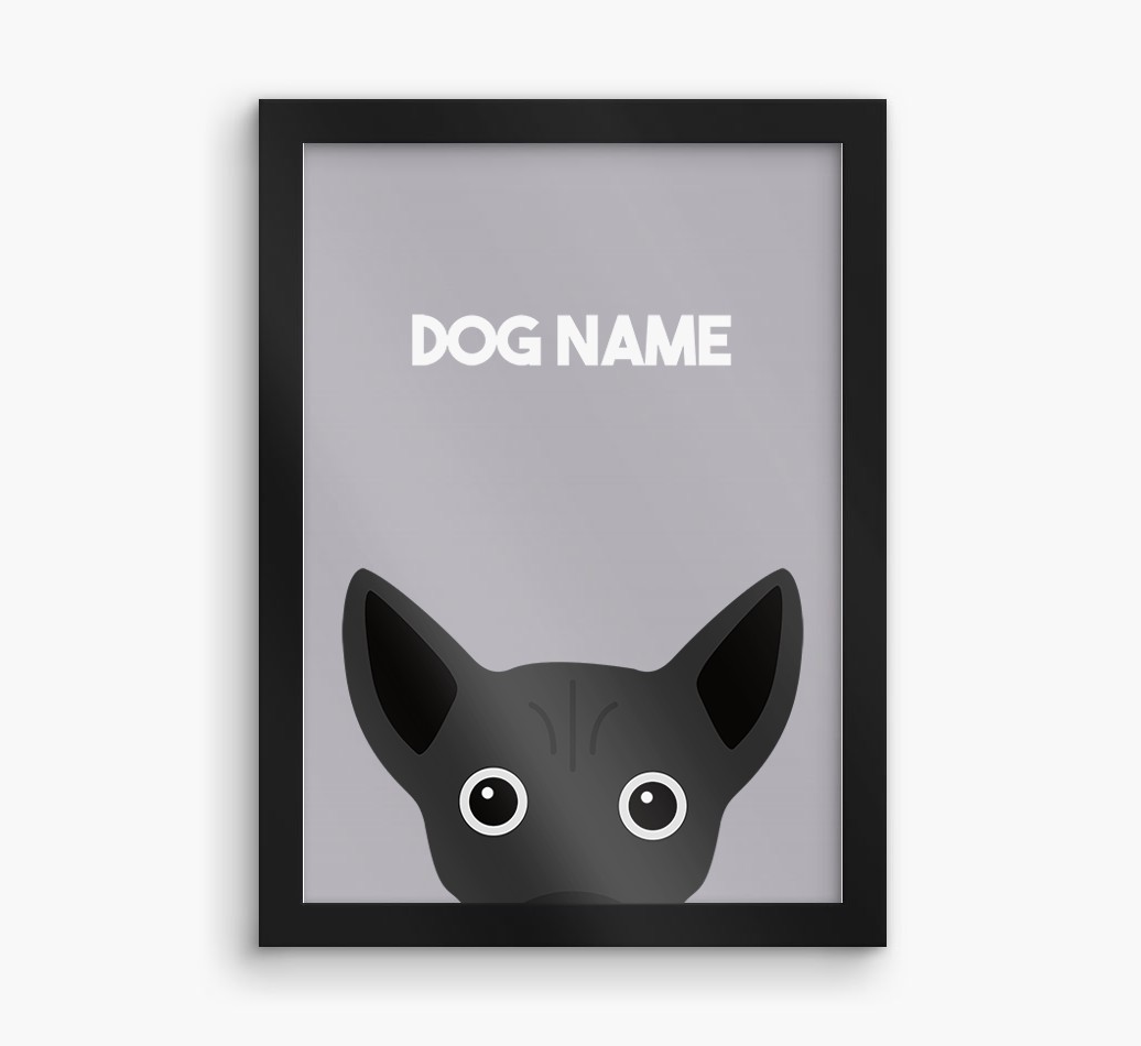 Peeking Dog: Personalised {breedFullName} Framed Print