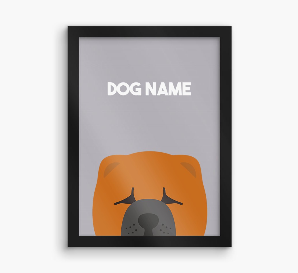 Peeking Dog: Personalised {breedFullName} Framed Print