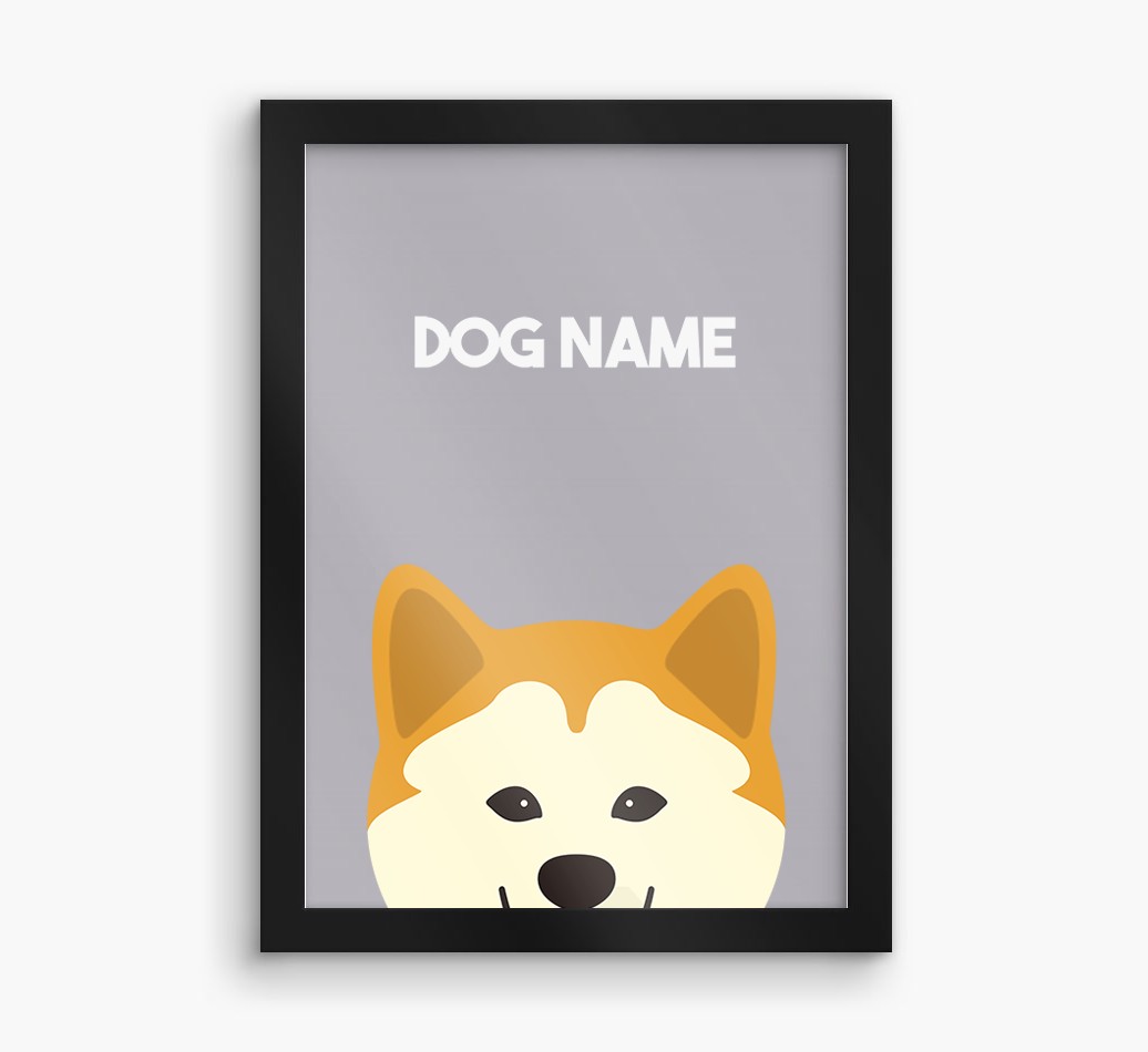 Peeking Dog: Personalised {breedFullName} Framed Print