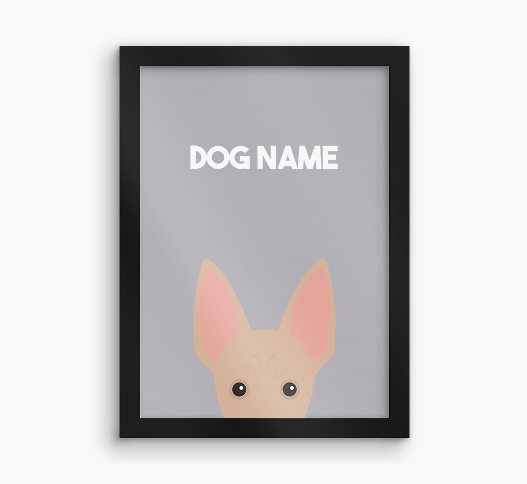 Peeking Dog: Personalized {breedFullName} Framed Print