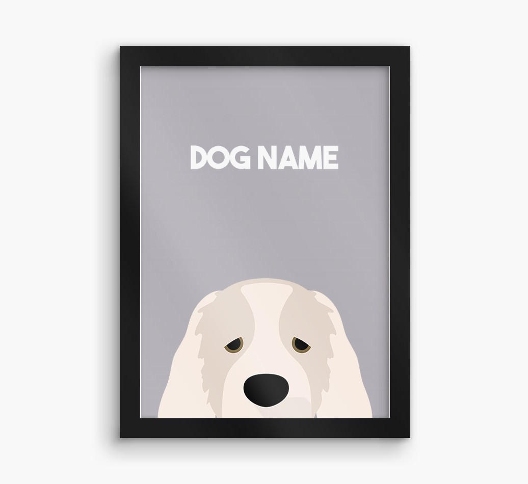 Peeking Dog: Personalised {breedFullName} Framed Print