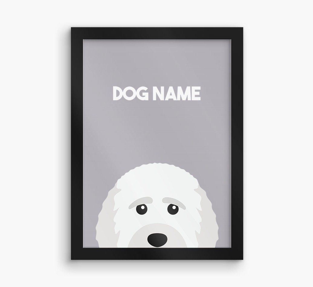 Peeking Dog: Personalised {breedFullName} Framed Print