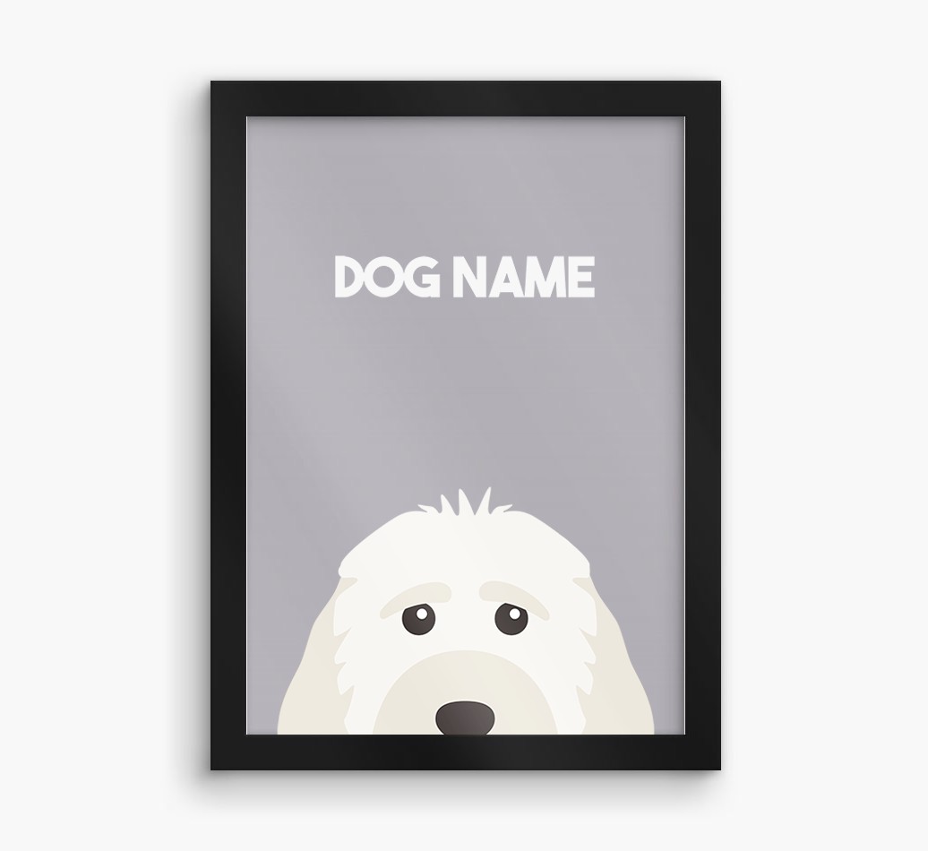 Peeking Dog: Personalised {breedFullName} Framed Print