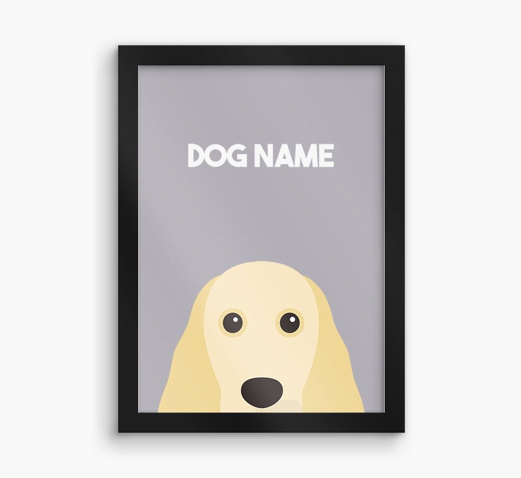 Peeking Dog: Personalised {breedFullName} Framed Print