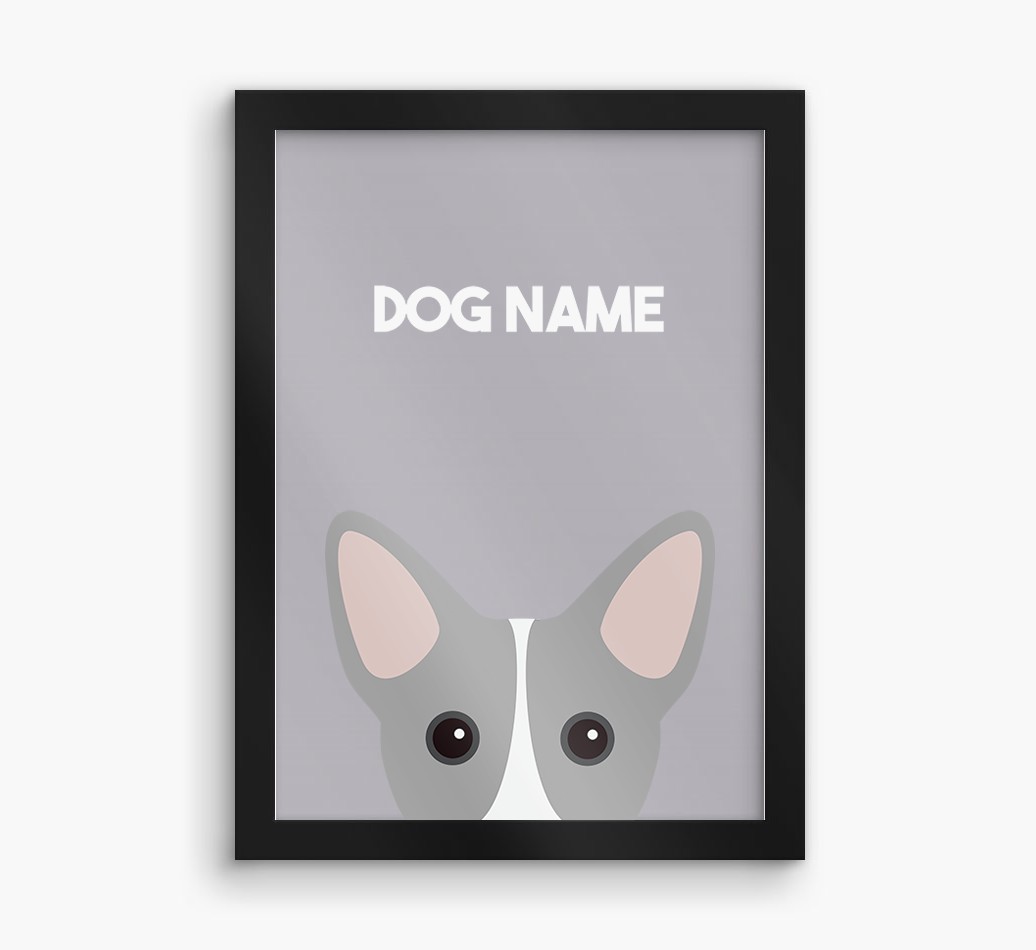 Peeking Dog: Personalized {breedFullName} Framed Print