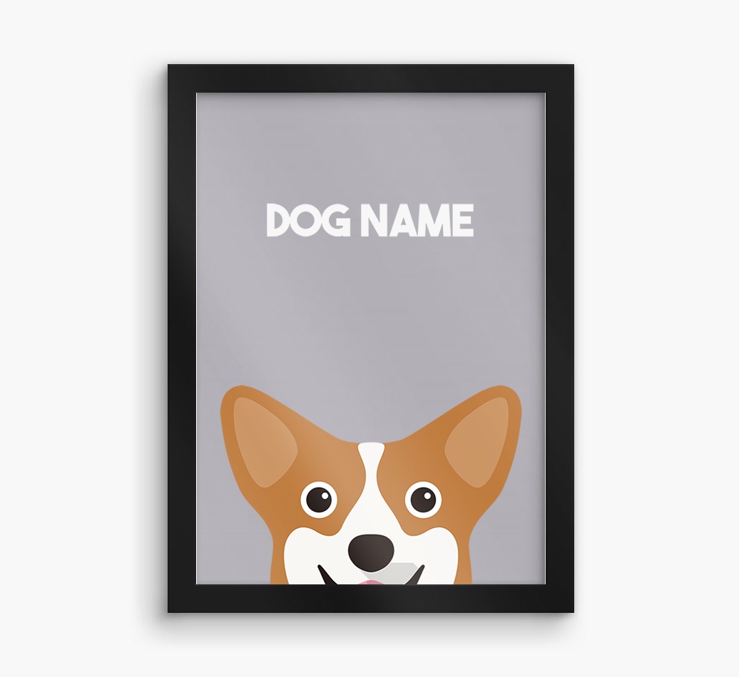 Peeking Dog: Personalised {breedFullName} Framed Print