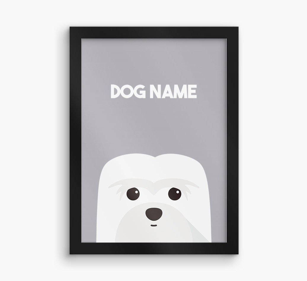 Peeking Dog: Personalised {breedFullName} Framed Print