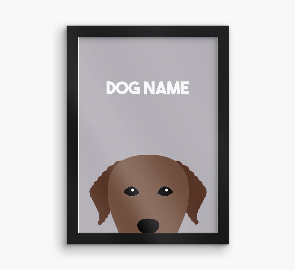 Peeking Dog: Personalised {breedFullName} Framed Print