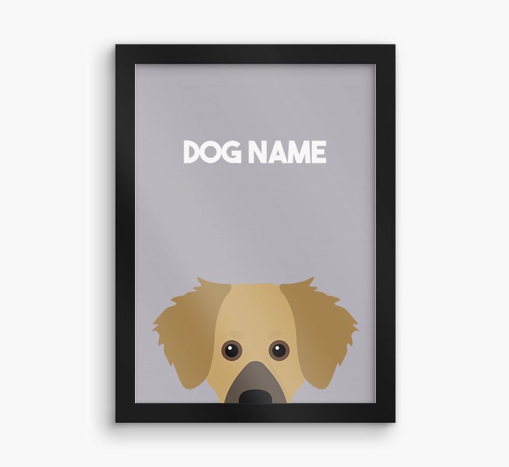 Peeking Dog: Personalised {breedFullName} Framed Print