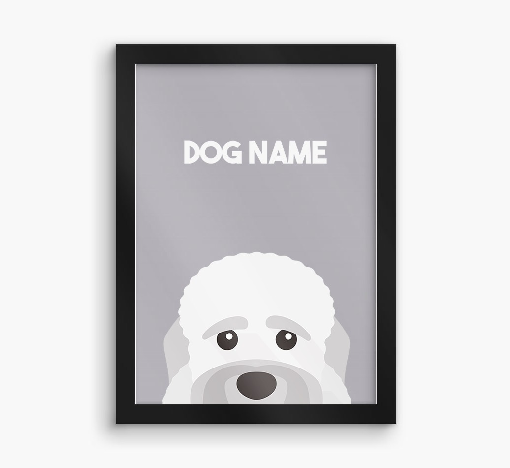Peeking Dog: Personalised {breedFullName} Framed Print