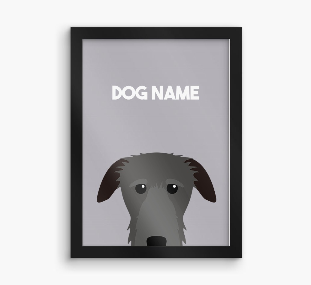 Peeking Dog: Personalised {breedFullName} Framed Print