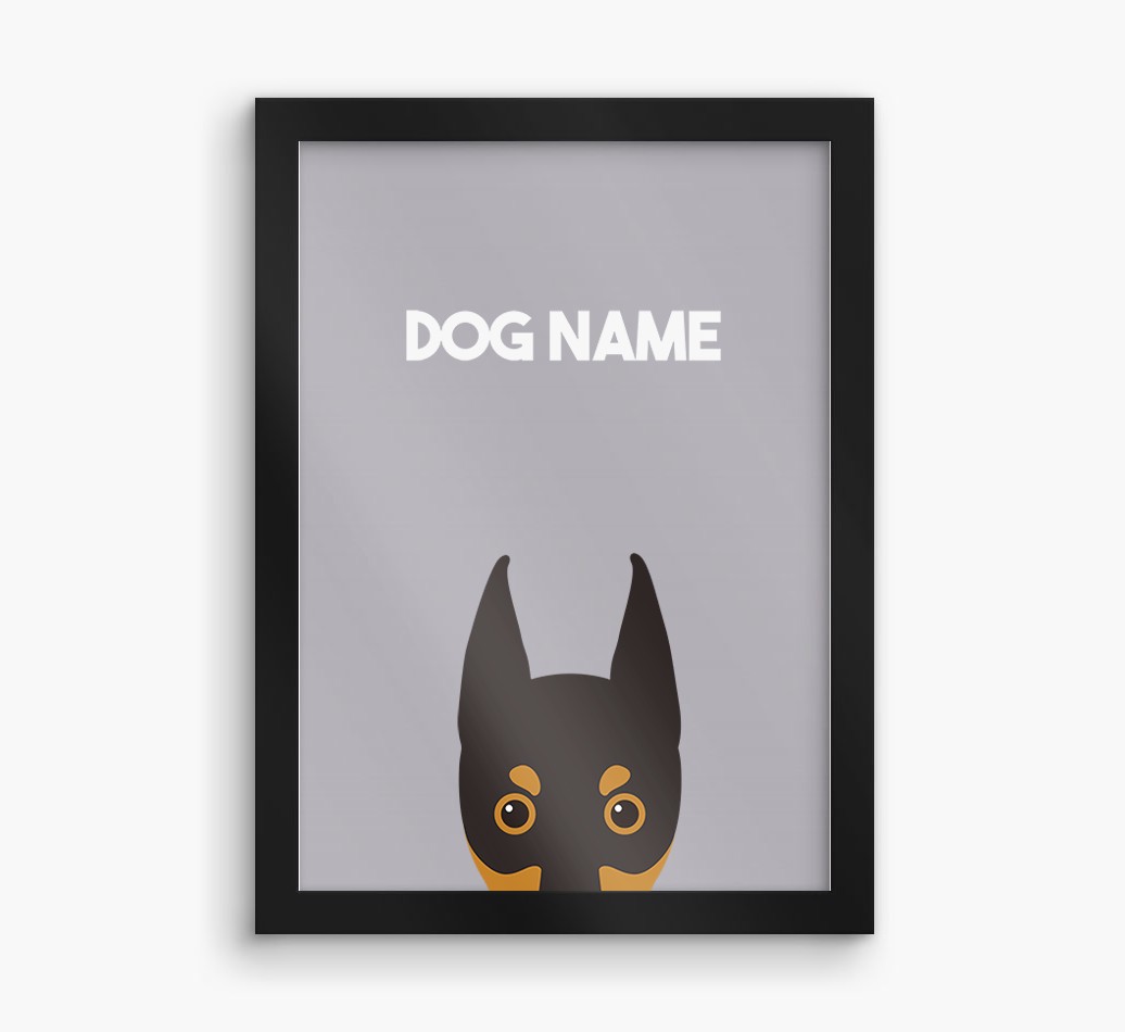 Peeking Dog: Personalised {breedFullName} Framed Print