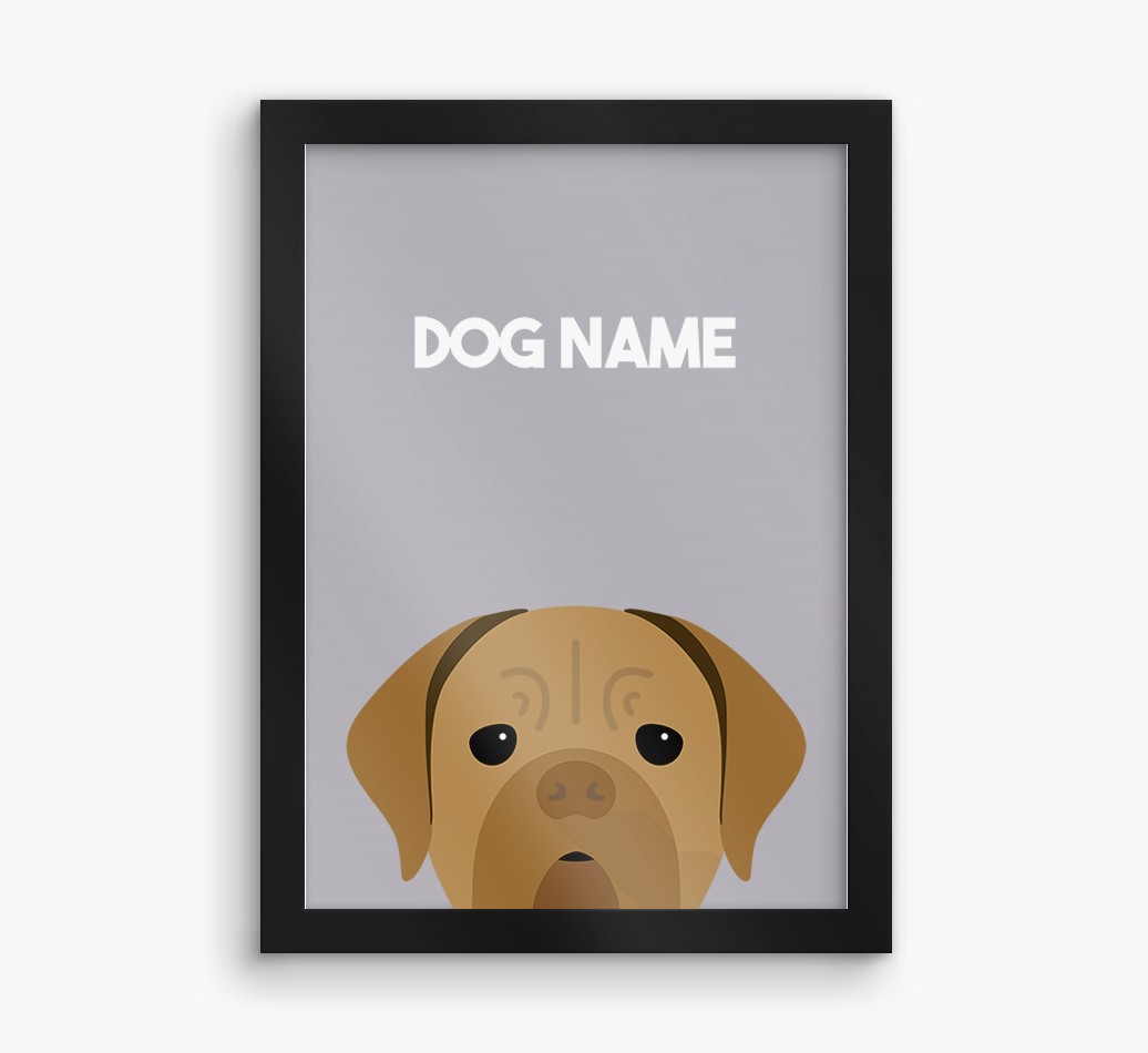 Peeking Dog: Personalised {breedFullName} Framed Print