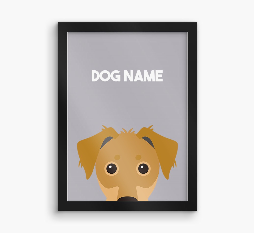 Peeking Dog: Personalised {breedFullName} Framed Print