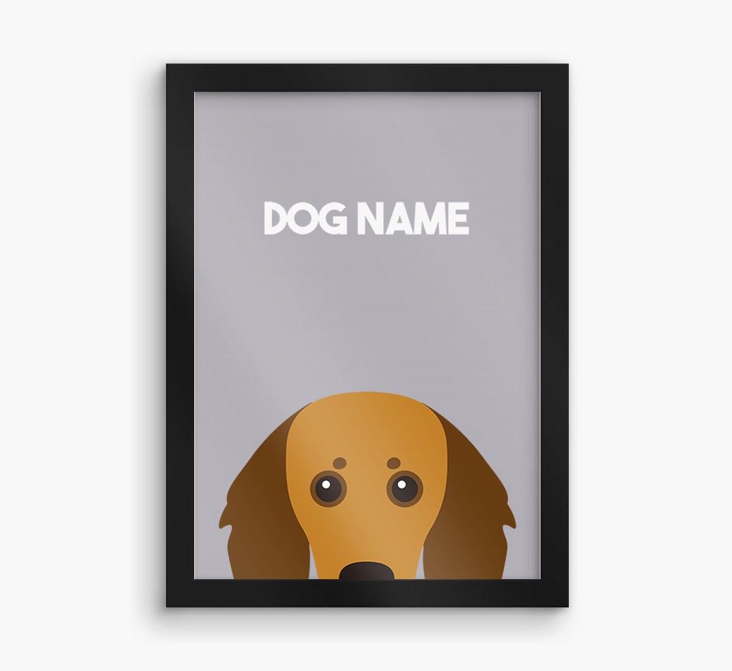 Peeking Dog: Personalised {breedFullName} Framed Print