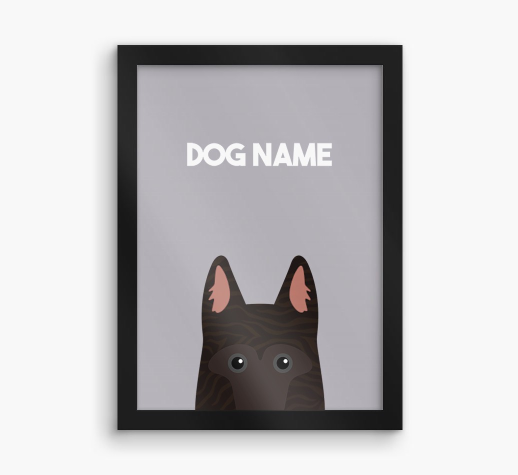 Peeking Dog: Personalised {breedFullName} Framed Print
