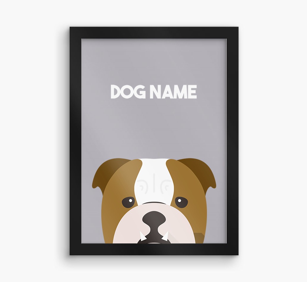Peeking Dog: Personalised {breedFullName} Framed Print