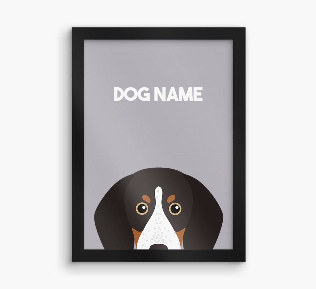 Peeking Dog: Personalised {breedFullName} Framed Print