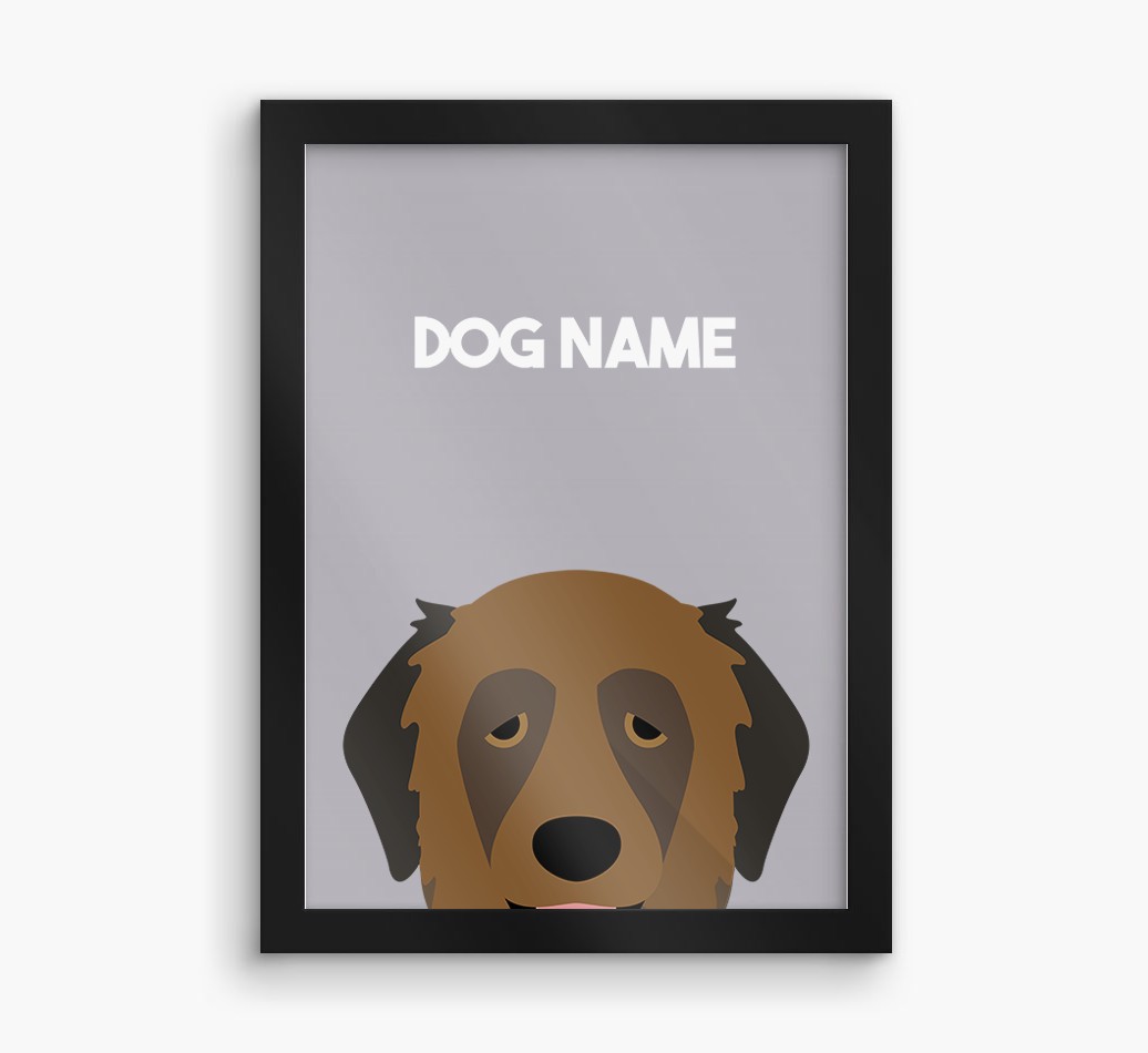 Peeking Dog: Personalised {breedFullName} Framed Print