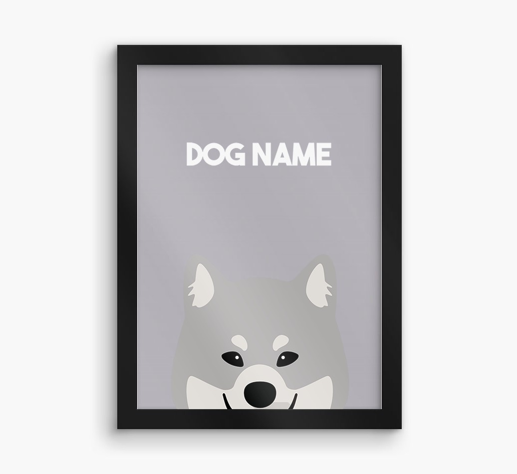Peeking Dog: Personalised {breedFullName} Framed Print