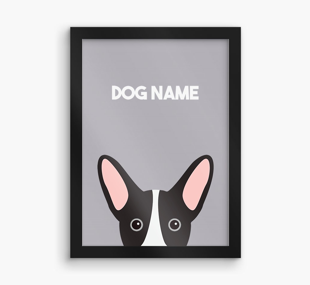 Peeking Dog: Personalised {breedFullName} Framed Print