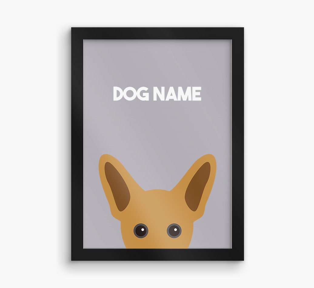 Peeking Dog: Personalised {breedFullName} Framed Print