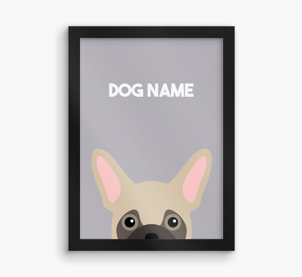 Peeking Dog: Personalised {breedFullName} Framed Print