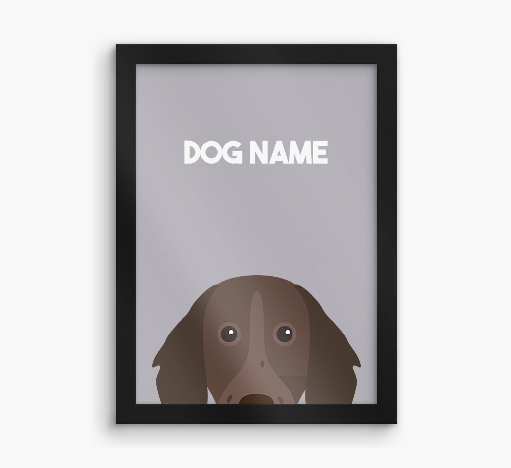 Peeking Dog: Personalised {breedFullName} Framed Print