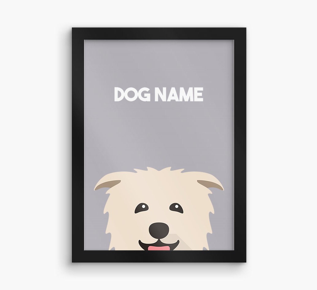 Peeking Dog: Personalized {breedFullName} Framed Print