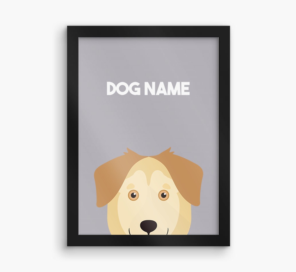 Peeking Dog: Personalised {breedFullName} Framed Print