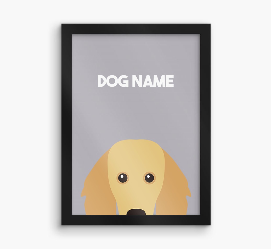 Peeking Dog: Personalised {breedFullName} Framed Print