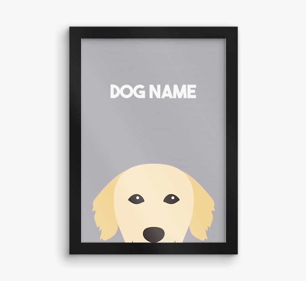 Peeking Dog: Personalized {breedFullName} Framed Print