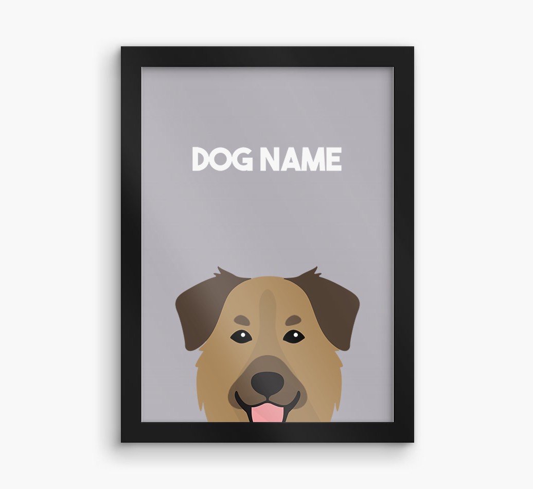 Peeking Dog: Personalized {breedFullName} Framed Print
