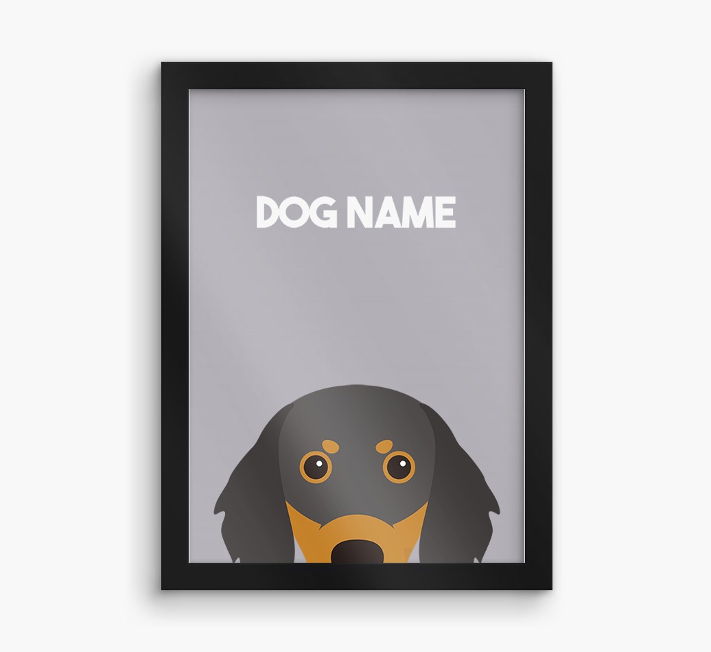 Peeking Dog: Personalised {breedFullName} Framed Print