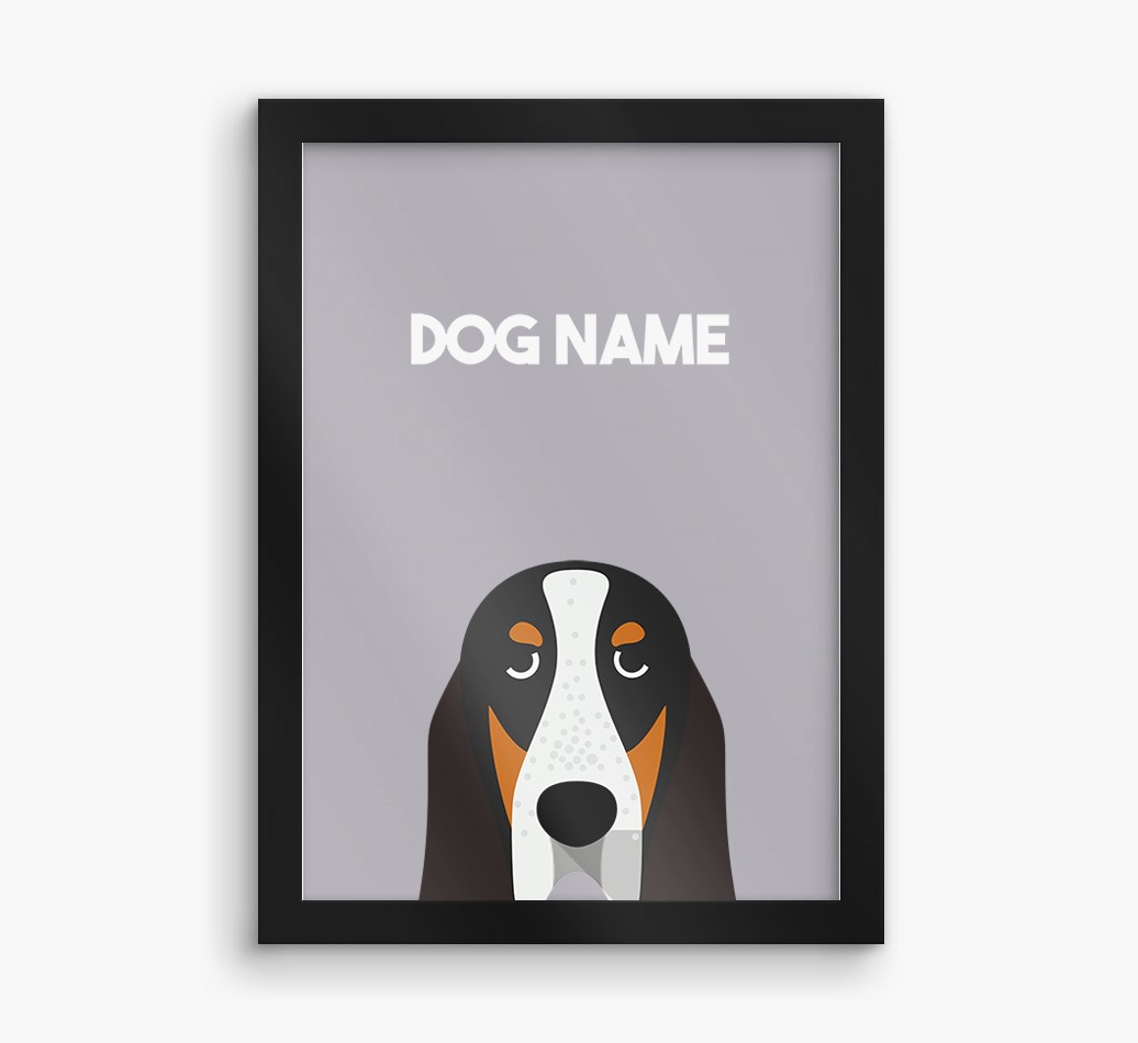 Peeking Dog: Personalised {breedFullName} Framed Print