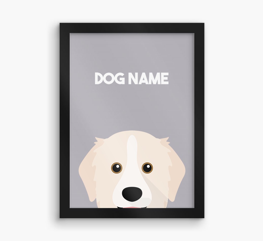Peeking Dog: Personalised {breedFullName} Framed Print