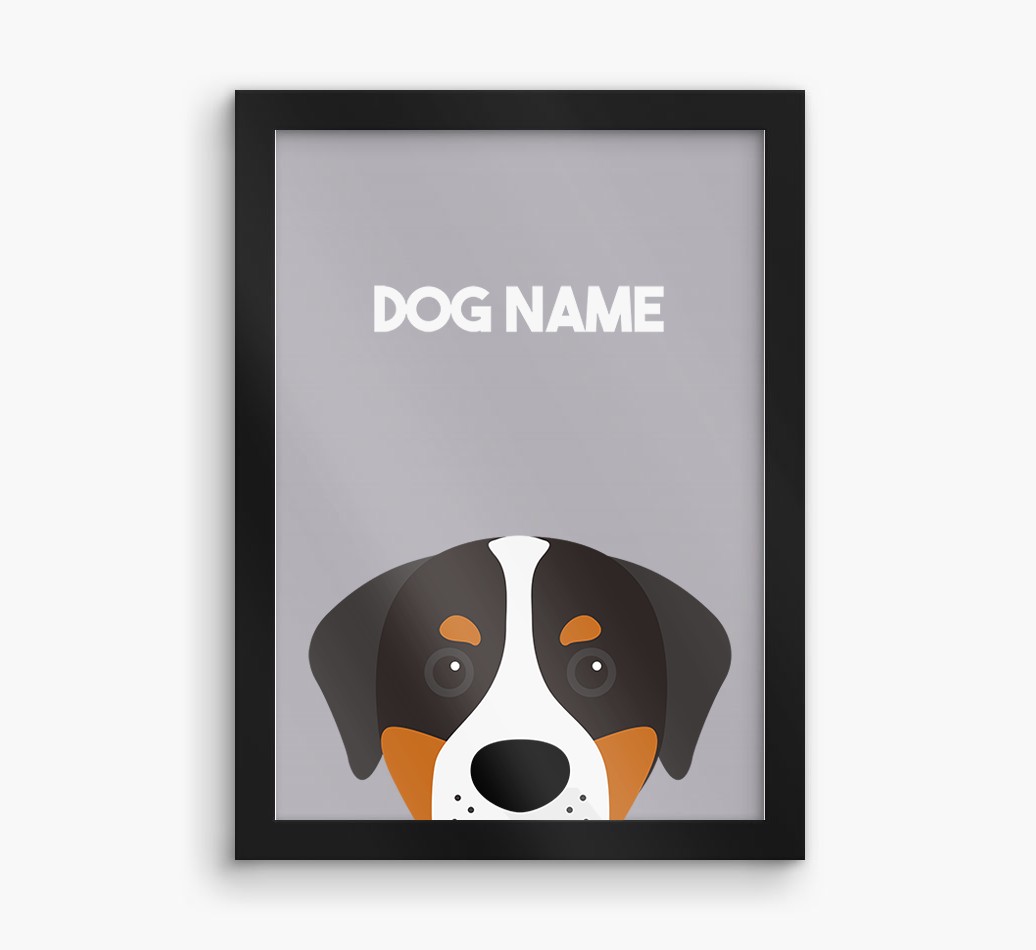 Peeking Dog: Personalised {breedFullName} Framed Print