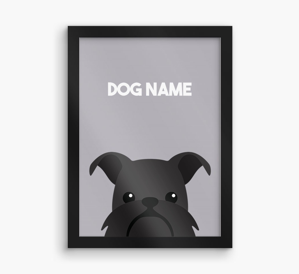 Peeking Dog: Personalized {breedFullName} Framed Print
